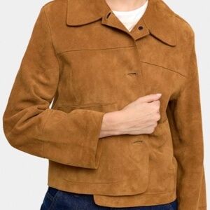 PARFOIS - NEW Leather Suede Jacket, NWT, Camel, M